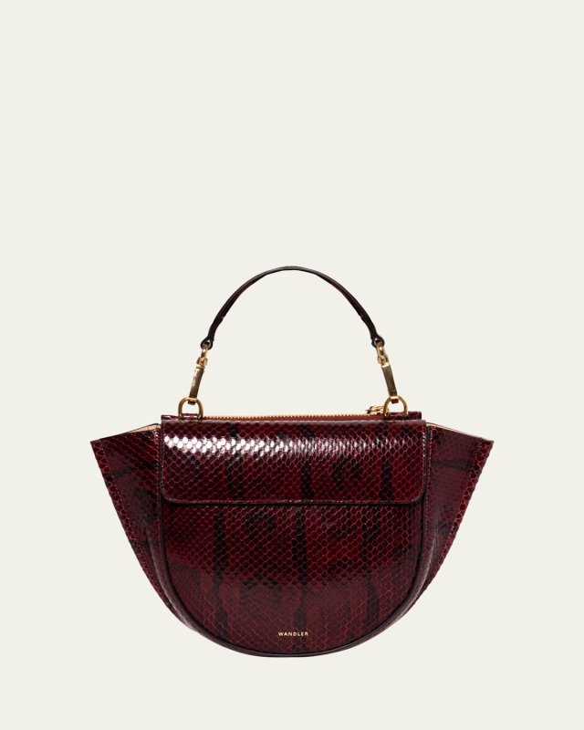 Hortensia Mini Python-Embossed Leather Shoulder Bag